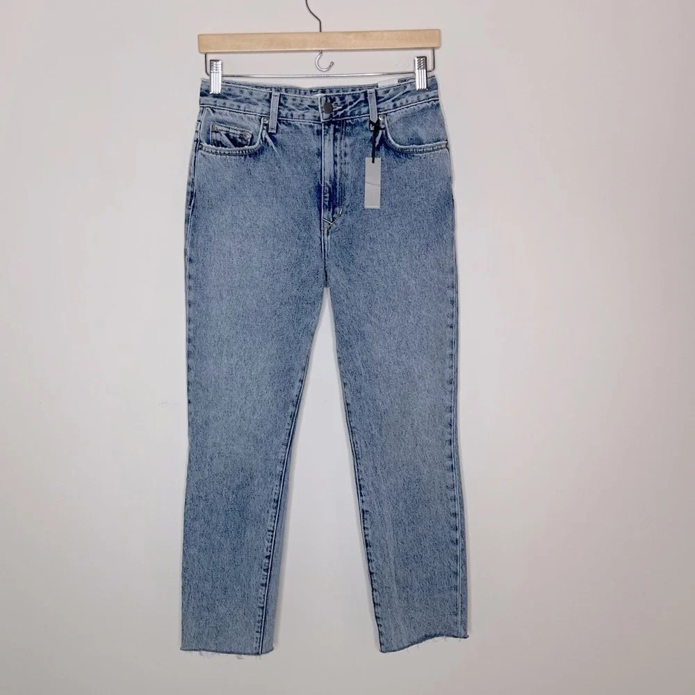 Lovers and Friends Logan Distressed Cropped Raw Edge Denim in Lost Hills preppy